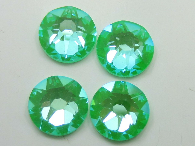 1 Gross 12ss ELECTRIC GREEN DeLITE FLATBACK European Rhinestones